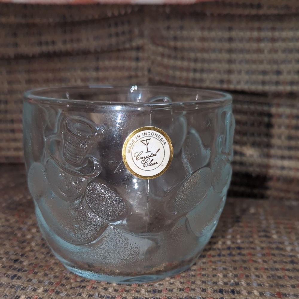 Embossed snowman glass Kig Indonesia